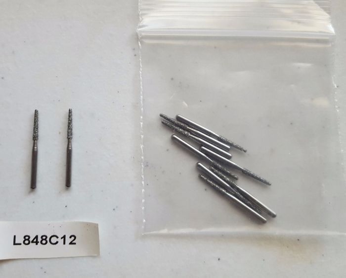 Боры стоматологические алмазные для турбинного наконечника высокого качества производство США L848C12 Zooble.com.ua