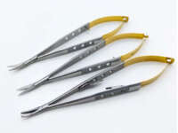 Голкотримач зігнутий ножиці прямі та зігнуті Castroviejo 16см (набір для мікрохірургії) Zooble.com.ua