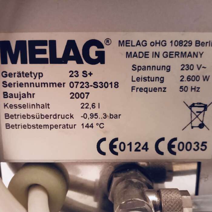 Автоклав MELAG 23 S+ 2007 рік. (1670 циклів). (Німеччина) 22 літри. Нова модель! #melag #автоклав Zooble.com.ua