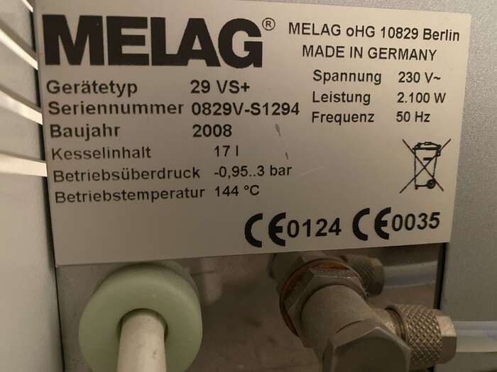 Автоклав MELAG 29 VS+ 2008 рік. 290 циклів. Повністю робочий. Zooble.com.ua