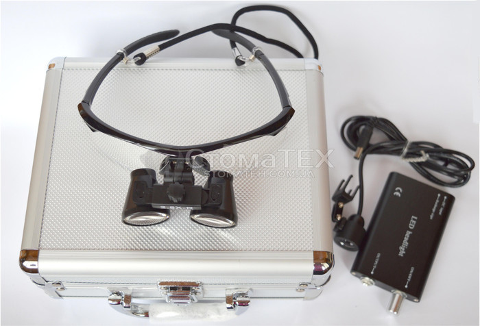 бінокулярні лупи +світло 3.5x 420mm в кейсі Zooble.com.ua