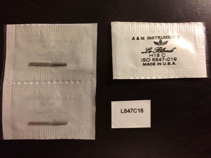 Боры стоматологические алмазные для турбинного наконечника высокого качества производство США L847C18 Zooble.com.ua