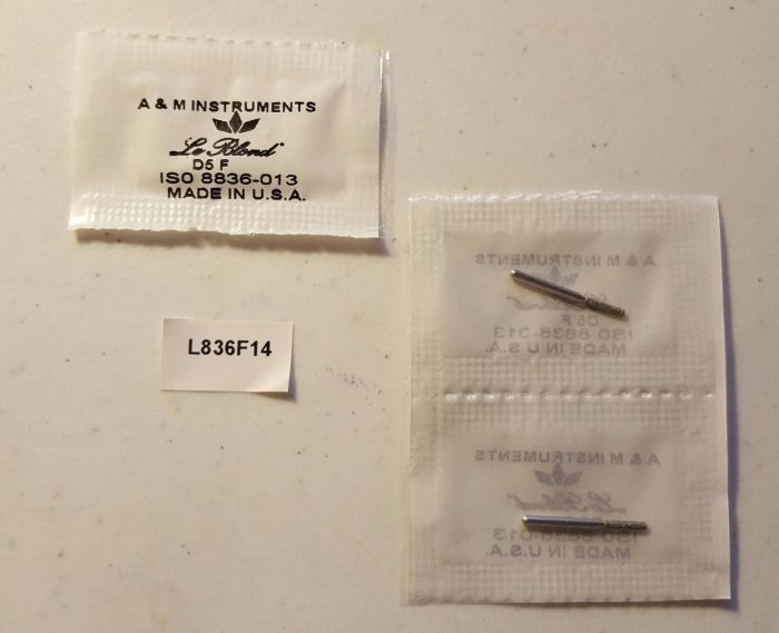 Боры стоматологические алмазные для турбинного наконечника высокого качества производство США L836F14 Zooble.com.ua