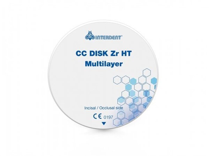 CC DISK Zr HT Multilayer виконаний із біосумісного попередньо спеченого ZrO2. Zooble.com.ua