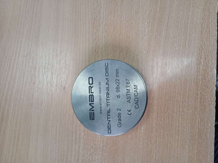 Диски титановые для фрезеровки класс2 CAD/CAM от 8мм.до 22мм. Zooble.com.ua