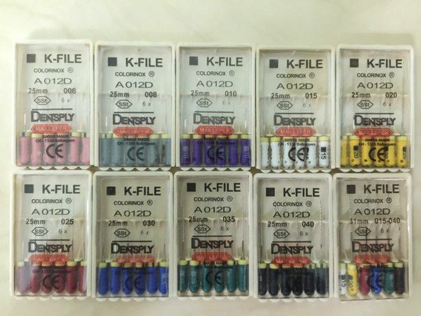 Файли ендодонтичні K-FILE для розробки кореневих каналів зубів. 100% оригінал! Zooble.com.ua