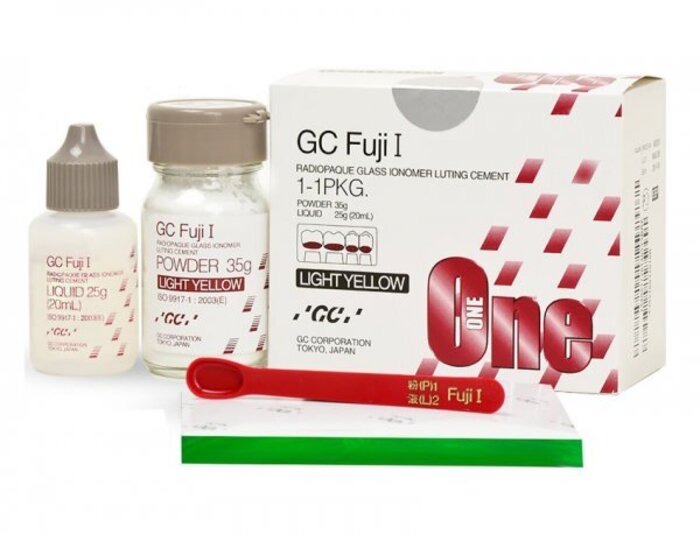 Fuji I (Фуджі 1) – склоіономерний цемент для постійної фіксації 35 + 20 мл Zooble.com.ua