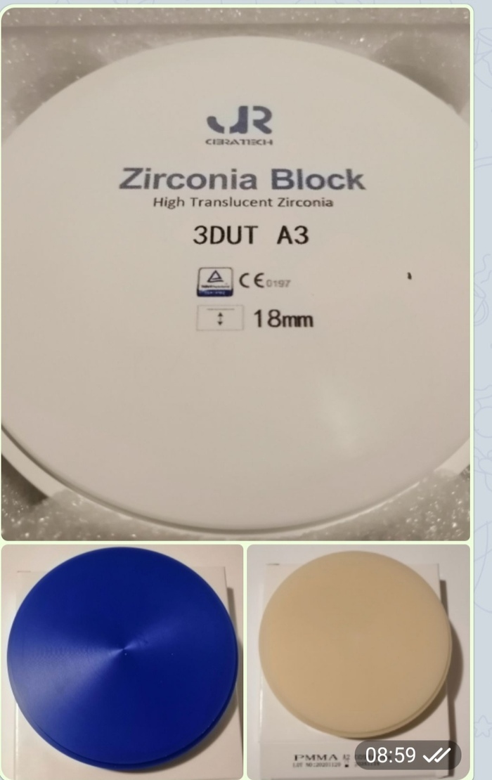 JRCera Блоки cad/cam цирконієві воскові, PMMA. Ціна від 12.5$ Zooble.com.ua