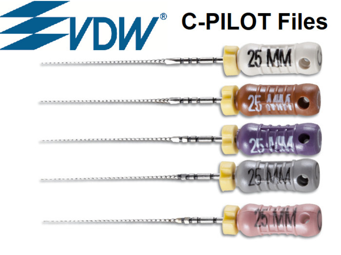 Каналоискатели С-файлы (С-pilot) VDW для особо изогнутых и кальцинированных каналов Zooble.com.ua