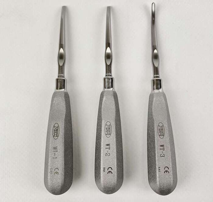 Комплект елеваторів YDM WT №1 №2, №3 для видалення зубів мудрості, B-тип, 3мм(Японія) Zooble.com.ua