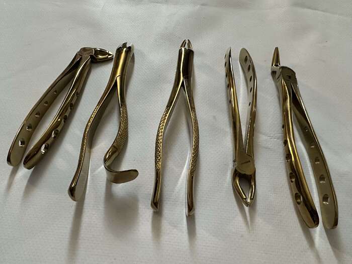 Комплект щипців з золотим напиленням з німецької сталі(США) 5 штук по акційній ціні 5000грн Zooble.com.ua