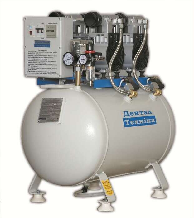 Компрессор безмасляный, малошумный ДТ 950/2-65. Мощность - 2*950 Вт. Объем ресивера - 65 л. Zooble.com.ua