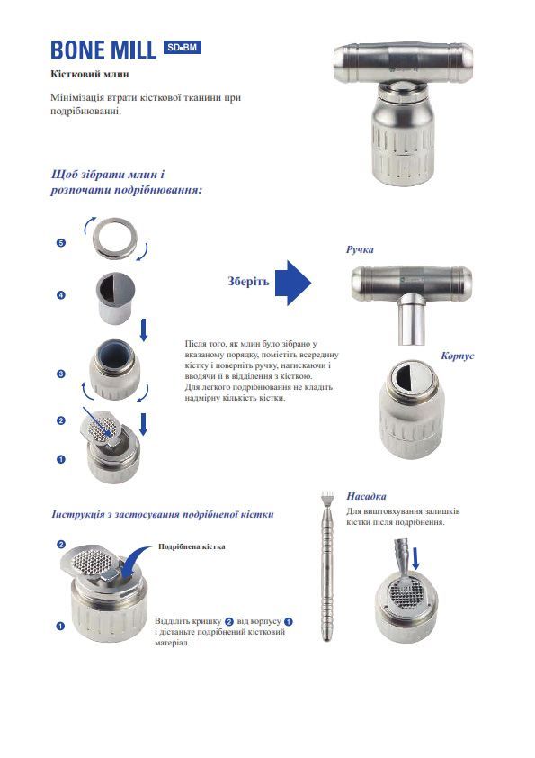 Костная мельница SURGIDENT BONE MILL. Минимизация потери костной ткани при измельчении Zooble.com.ua