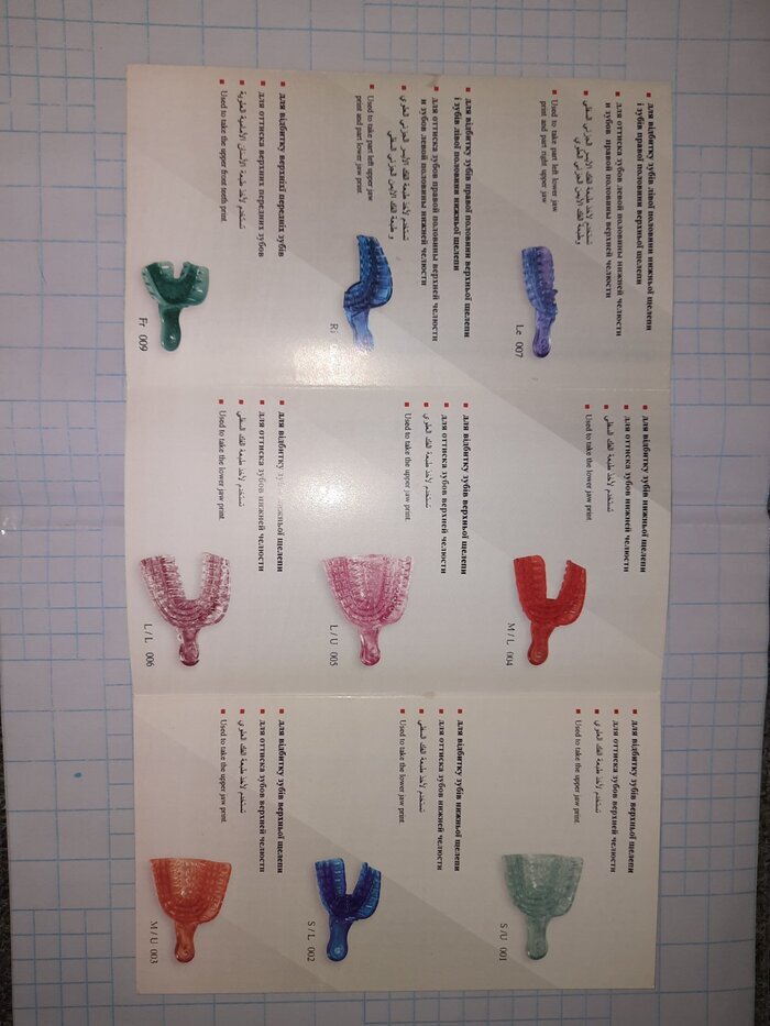 Ложки відбиткові стоматологічні перфоровані з пластмаси Zooble.com.ua