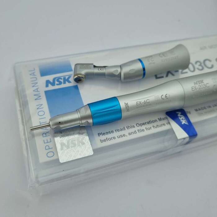 Набір наконечників Кутовий наконечник + Прямий наконечник + Мікромотор пневматичний (3шт)EX-203Set Zooble.com.ua