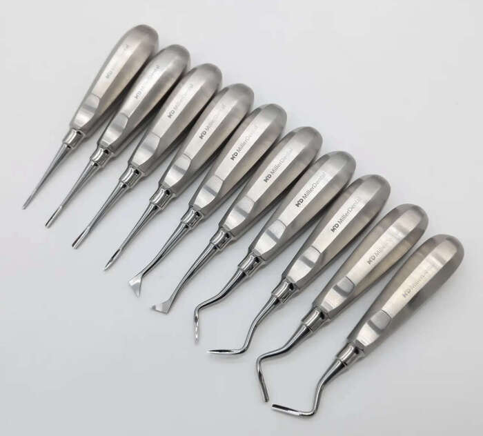Набір стоматологічних елеваторів/люксаторів для екстракції - 10 шт, різні форми, елеватори(Пакистан) Zooble.com.ua