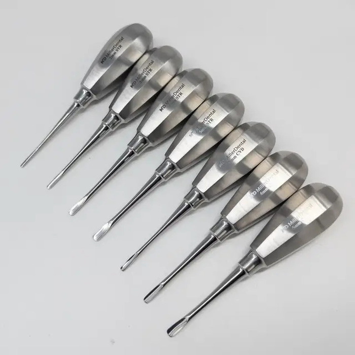 Набір стоматологічних елеваторів/люкстаторів 7 шт (прямі та зігнуті 2–5 мм), нерж. сталь Zooble.com.ua