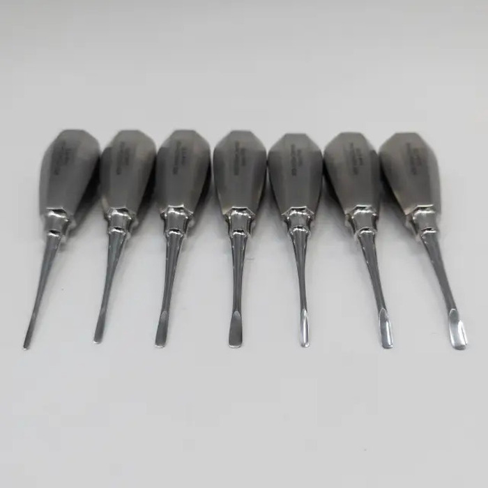 Набір стоматологічних елеваторів/люкстаторів 7 шт (прямі та зігнуті 2–5 мм), нерж. сталь Zooble.com.ua