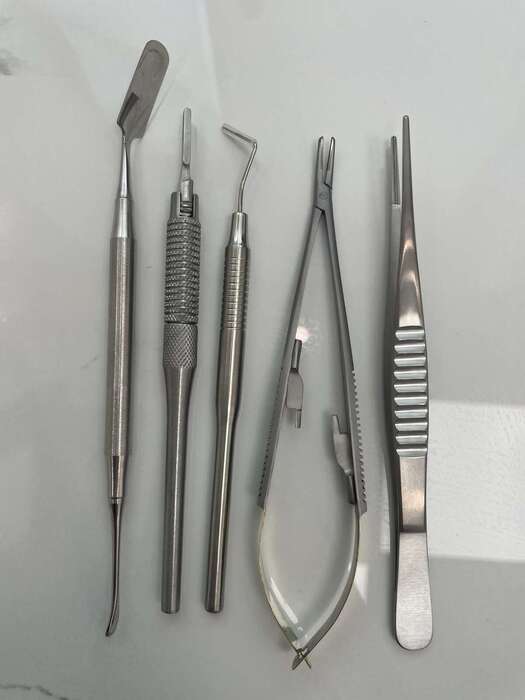 Набір:зонд,пінцет, голкотримач, тримач для леза,распатор 15см Zooble.com.ua