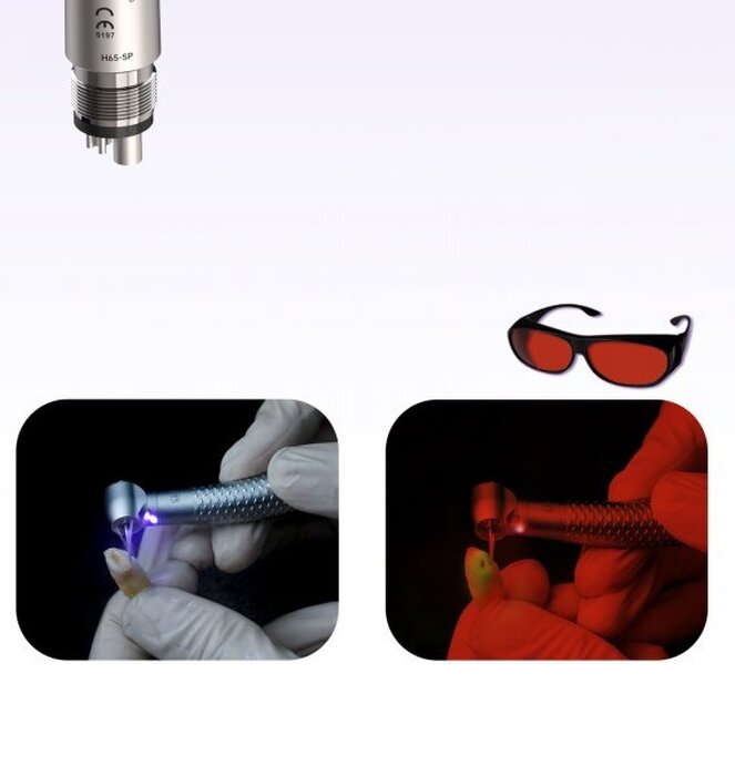 Наконечник турбінний (з індикатором карієсу) COXO CX207-F H65-SP LED M4 Zooble.com.ua