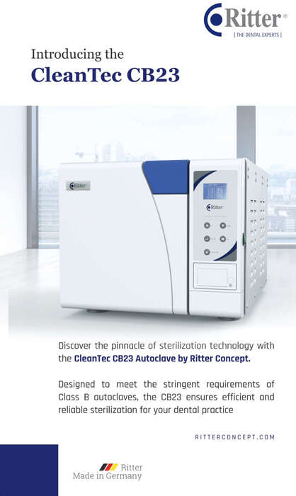 Німецький автоклав Б класу Ritter CleanTec 23л Система штучной інтелект, якісній матеріали та провідні технології! Акція Zooble.com.ua