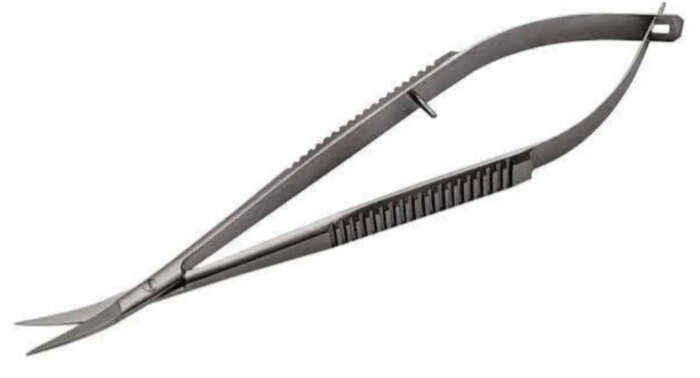 Ножиці мікрохірургічні вигнуті (Пакистан) на складі та під замовлення ! Zooble.com.ua