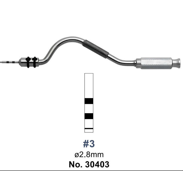 Остеотом # 2, Sinus Lift, d 2,0/2,8мм, градуйований 0-4-8-10-13-15-18 (YDM) Японія Zooble.com.ua