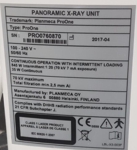 Панорамний рентген Planmeca ProONE 2017 рік. 773 знімка. Zooble.com.ua