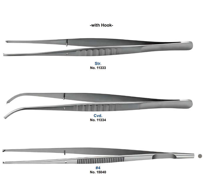ПінцетStr, прямий, для м`яких тканин, з гачком (YDM) Японія знижка 300грн до кінця листопада! 1650грн/шт Zooble.com.ua