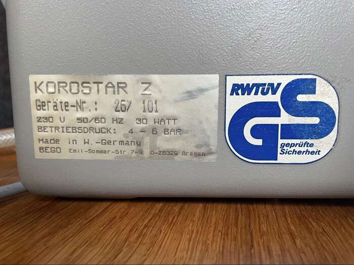 Піскоструй для розпакування Bego Korostar , досить добротний стан , працює справно , виробник-Німеччина. Zooble.com.ua