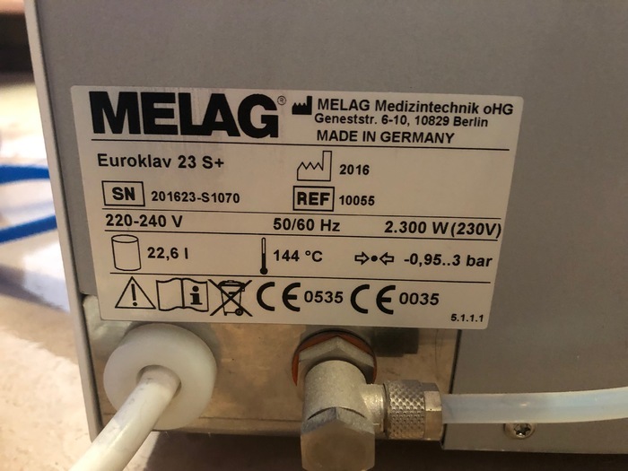 Продам автоклав Melag Euroklav 23 S+ Germanу 2016 р.в. Стан нового. Документи. Все в комплекті. Привезений з Нідерландів Zooble.com.ua
