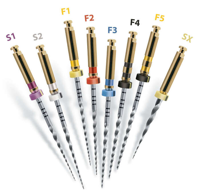 ProTaper Universal, асорті, довжина 25 мм: S1, S2, F1 - по 2 шт., машинні дрильбори нікельтитанові, уп. 6 шт Zooble.com.ua