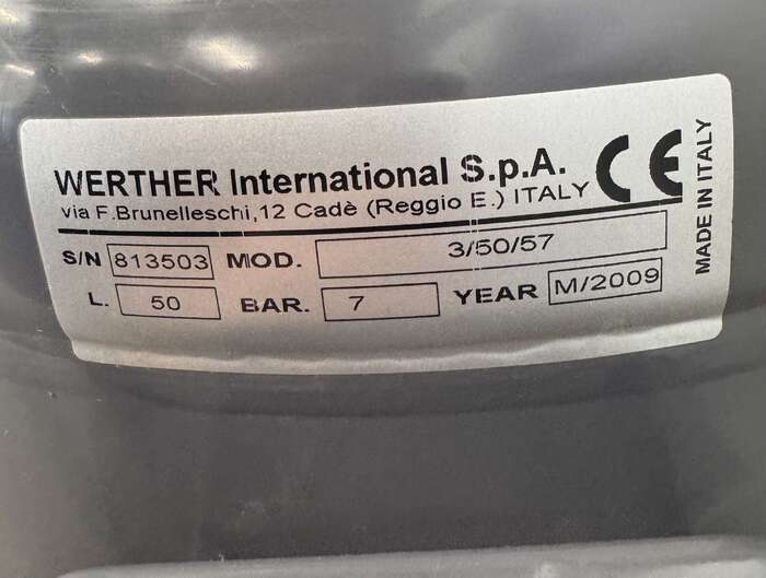 Стоматологічний компресор WERTHER Виробник Італія ресівер 50л 2х циліндровий з осушувачем 53 дб Zooble.com.ua