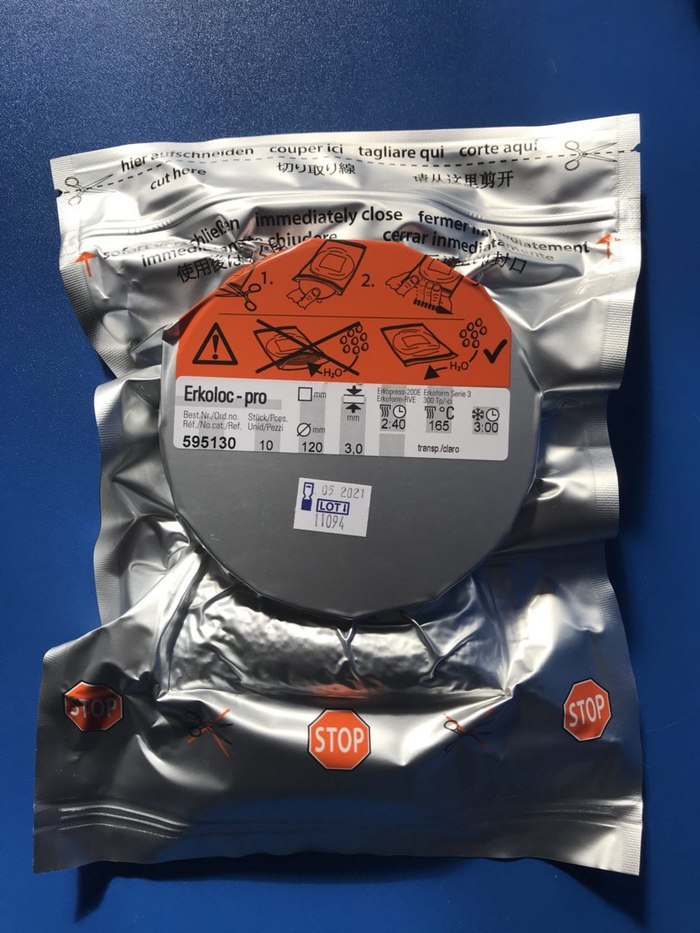 Термоформовочные диски ERKOLOC-pro ERKODENT, 120 мм, 3,0 мм 10 шт. Zooble.com.ua