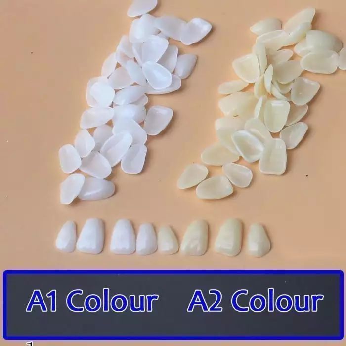 Тимчасові ВІНІРИ! Матеріал пластик. Колір A1 або A2. 50 штук в комплекті (ікла-різці) Zooble.com.ua