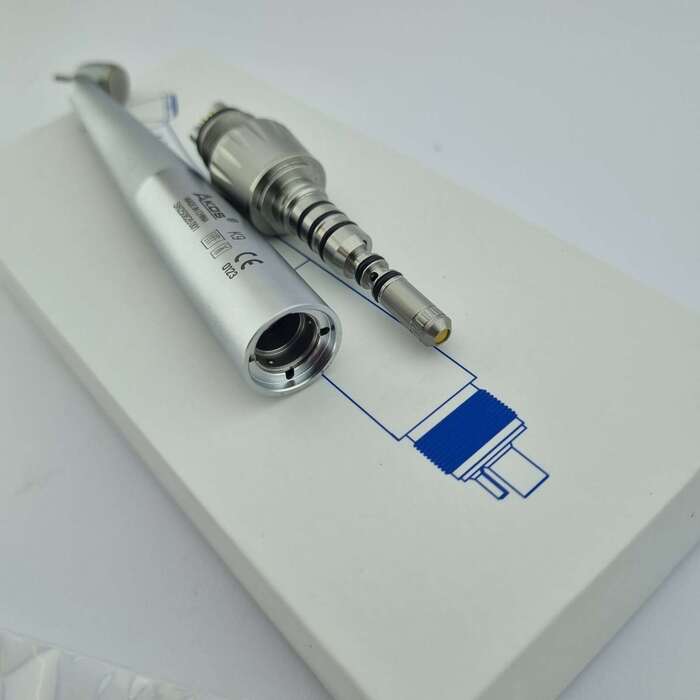 Турбінний хірургічний наконечник із кутом 45 градусів LED (зєднання Мультифлекс тип Kavo , кнопкова фіксація бору) Zooble.com.ua