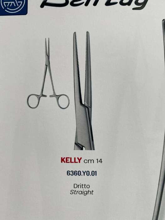 Зажим гемостатичний 14см прямий Італія Kelly DenTag Zooble.com.ua