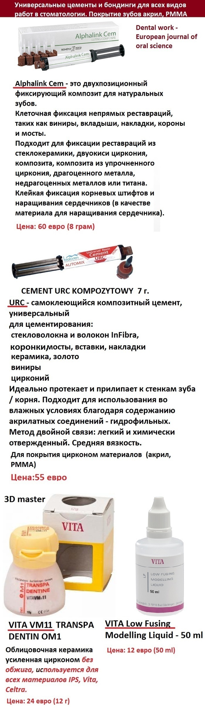 Zircon, Bonding для стоматологов. Материалы химического отверждения от Marrodent Zooble.com.ua